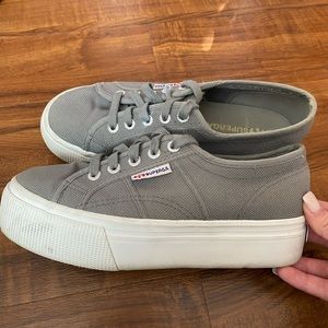 SUPERGA gray sneakers size 6.5
